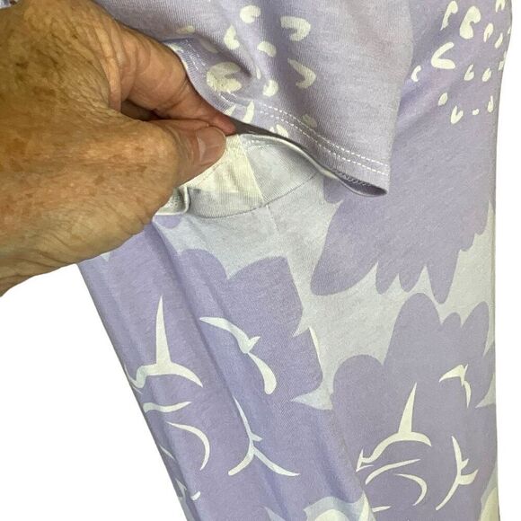 Alfani Womens Size Large Pullover Top Blue Brown Floral Print Short Sleeve - Picture 4 of 14